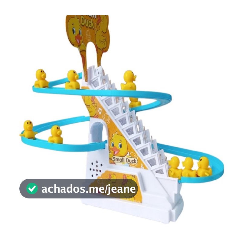 Pista de Pato Amarelo Escorregador Divertida Com 9 Filhotes Patinhos Luzes e Sons