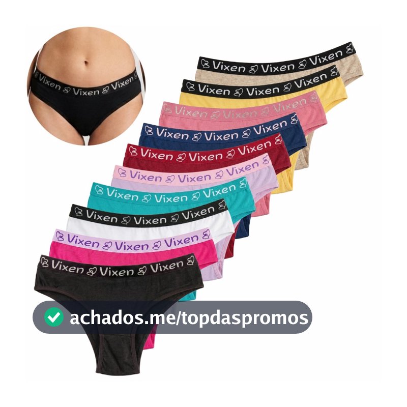 Kit 10 Calcinhas de Algodão Feminina Adulto Tanga Lisas Cos Largo