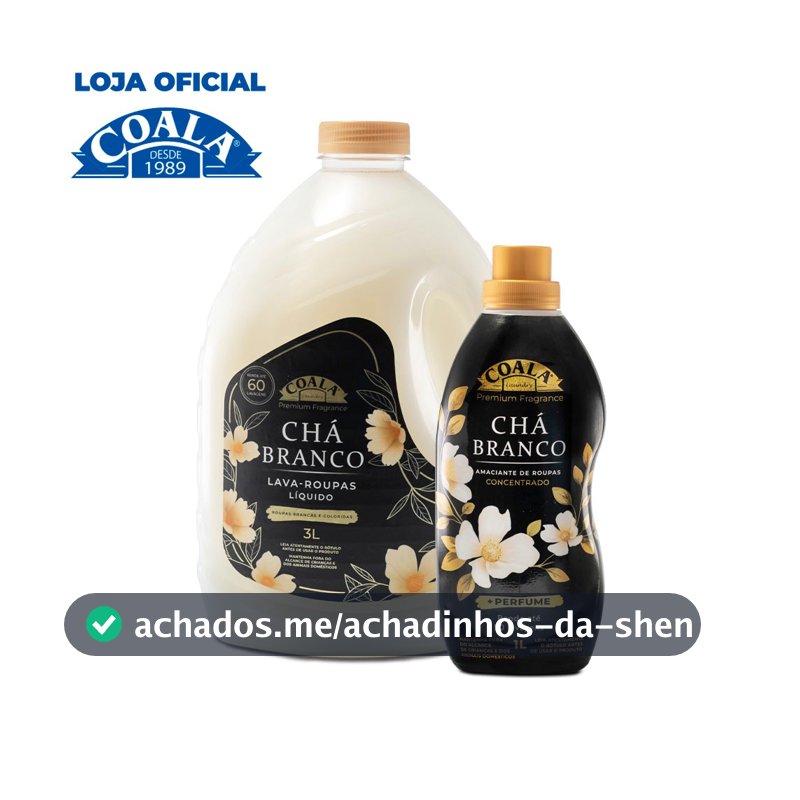Kit Coala Laundry Chá Branco - 1 lava Roupas 3L +1 Amaciante1L
