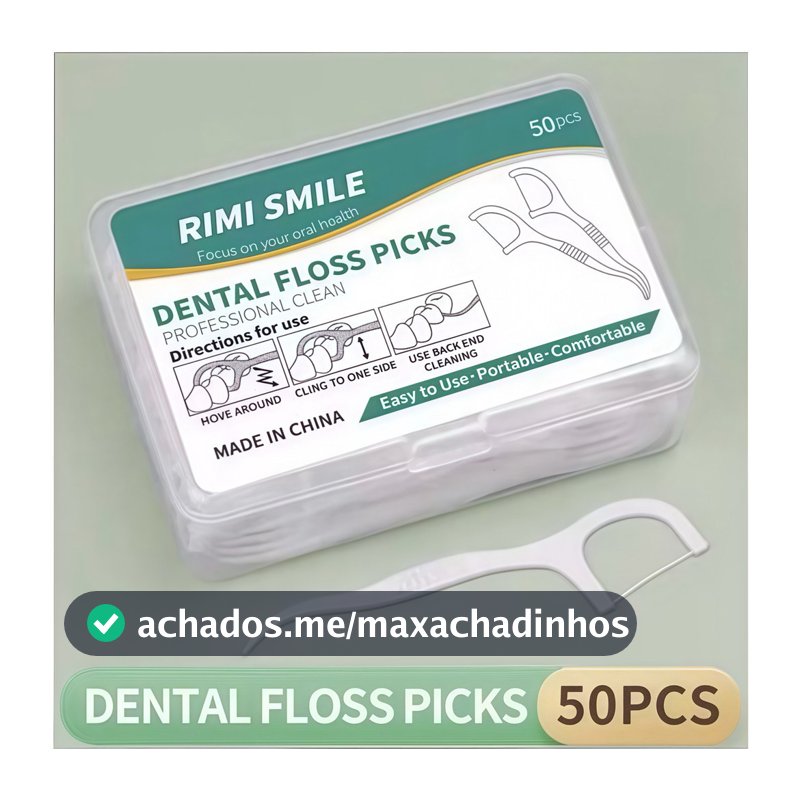 Fio Dental com Cabo de Polímero 50 pçs Bastão de Limpeza de Dentes Anti-quebra Professional Care