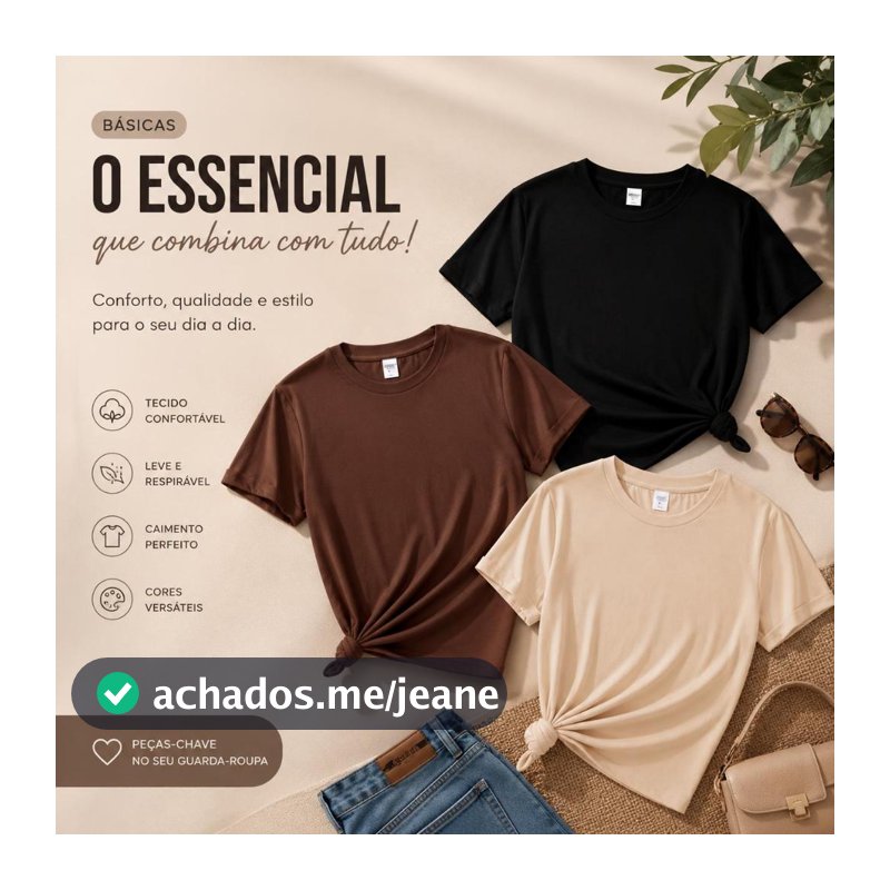 Kit 3 Camiseta Feminina Básica Casual 100% Algodão T-Shirt Varias Cores Envio Imediato