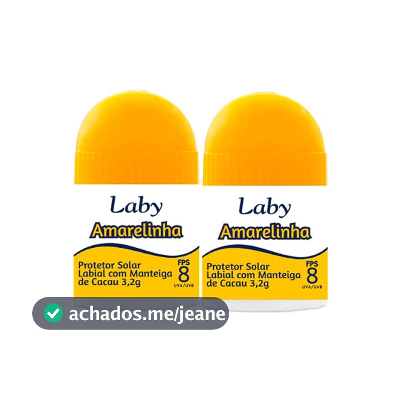 Kit 2 Protetor Solar Labial Laby FPS 8 Manteiga de Cacau com 3,2g