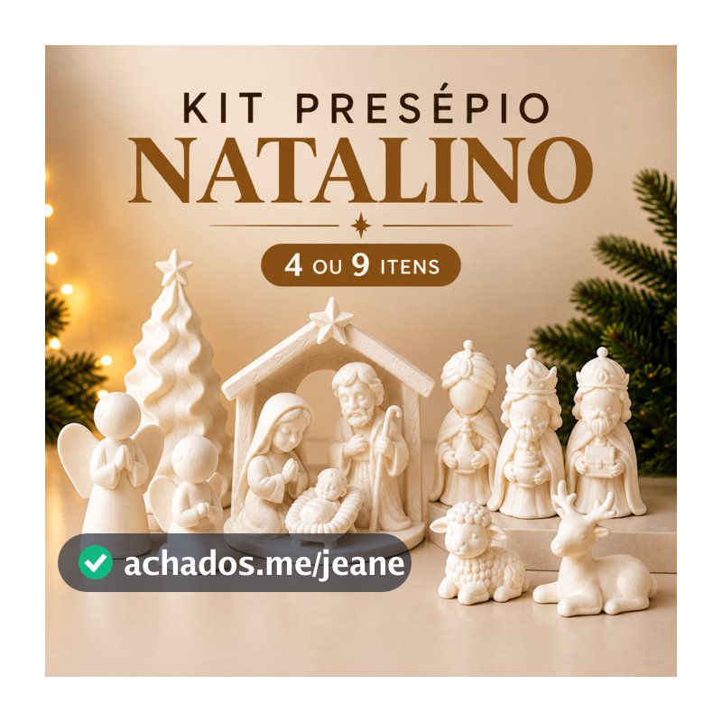 Presépio de Natal Decorativo com Sagrada Família Reis Magos Anjos Árvore e Animais Enfeite para Aparador Mesa e Sala