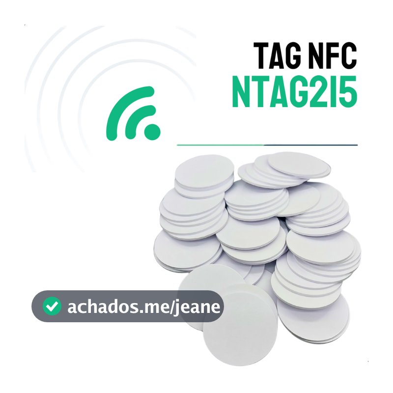 Kit Tag Nfc Pvc Ntag215 25mm Compatível Com Nfc Automação Amiibo Cartão de Visita