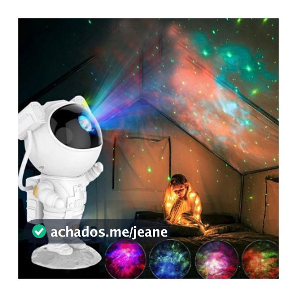 Projetor Luz Led Astronauta Galáxia Estrelas Nebulosa Iluminação Noturna Luminária Lâmpada Divertida Controle USB