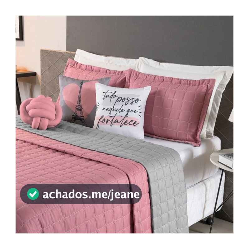 Kit Cobre Leito Queen Casal Dupla Face Paris 8 Peças Jogo de Cama Posta Com Almofada