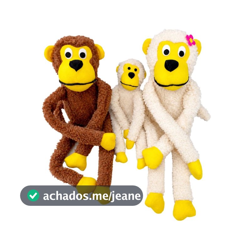 Brinquedo de Pelúcia para Cães e Gatos Macaco, Macaca ou Filhote Pet Prime