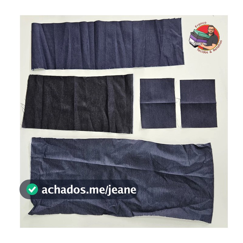 Tiras de jeans com elastano 2 kg - Tamanhos variados - Artesanato e costura.