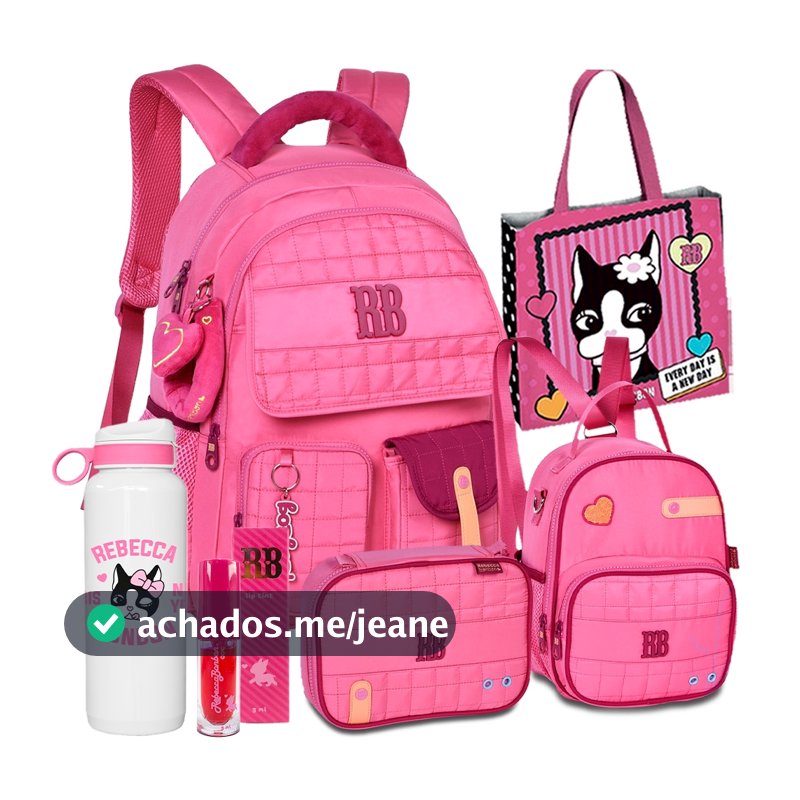 Kit Mochila Estojo Lancheira Oficial Meninas Adolescente Rebecca Bonbon Lançamento