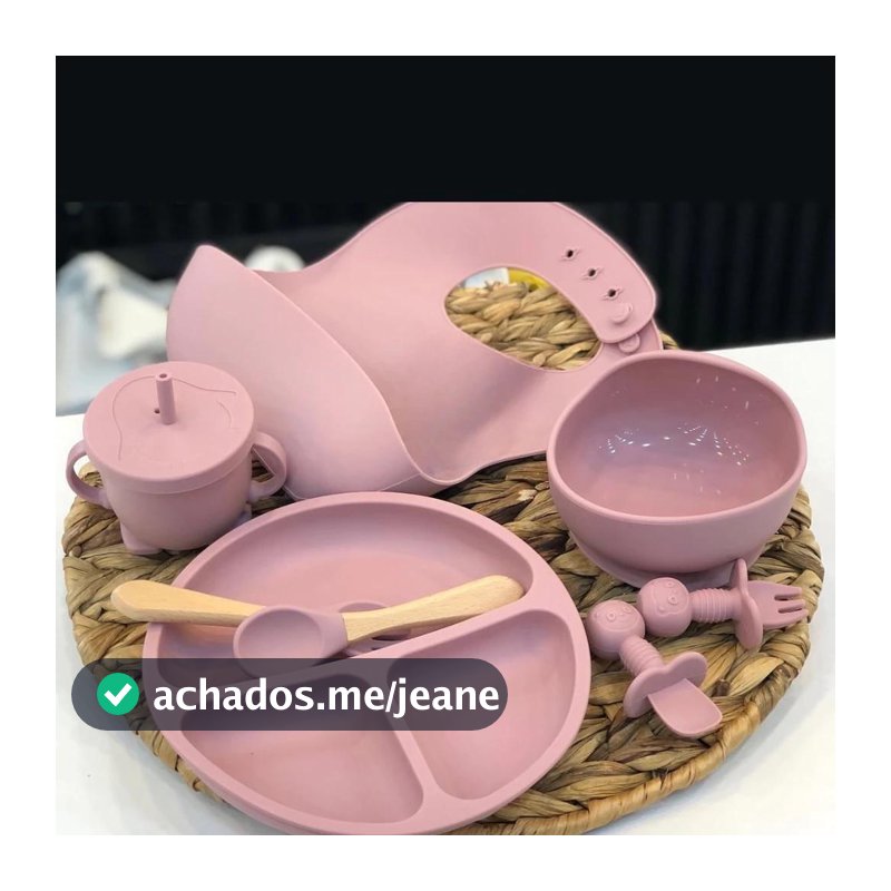 Conjunto de Talheres Silicone Multiuso Com Ventosa Canudo Colher Garfo