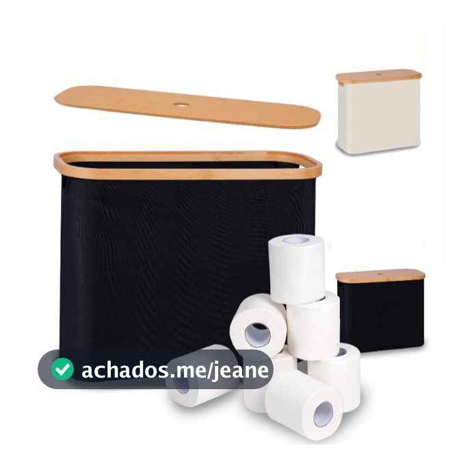 Suporte De Papel Higiênico De Bambu Para Armazenamento Com Tampa Banheiro E Armário organizador de papel higiênico