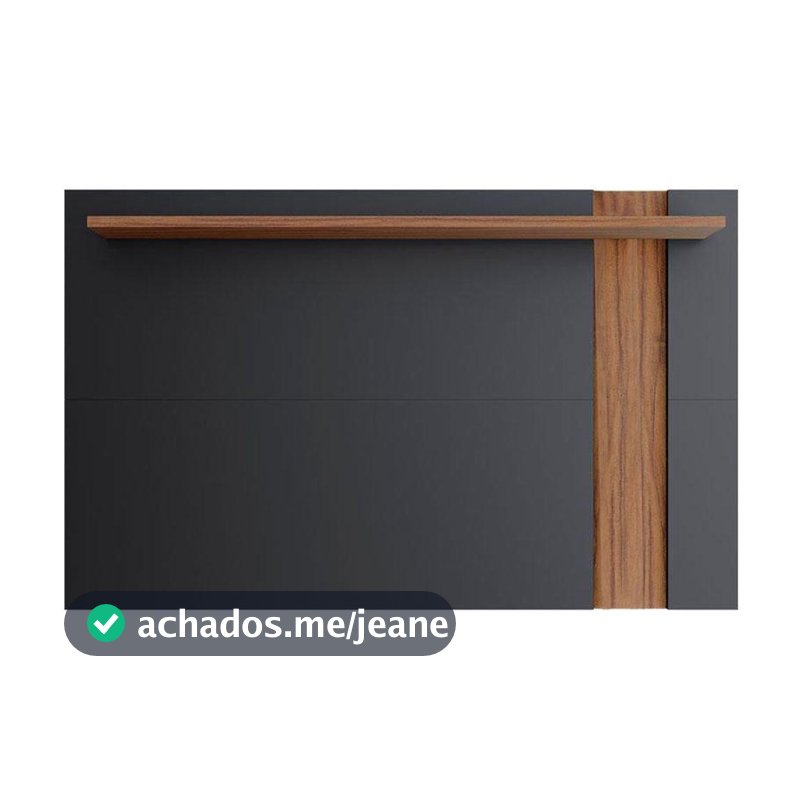 Painel Para Tv Suspenso Extensivo Leme Preto Acetinado Noce Milano - Colibri