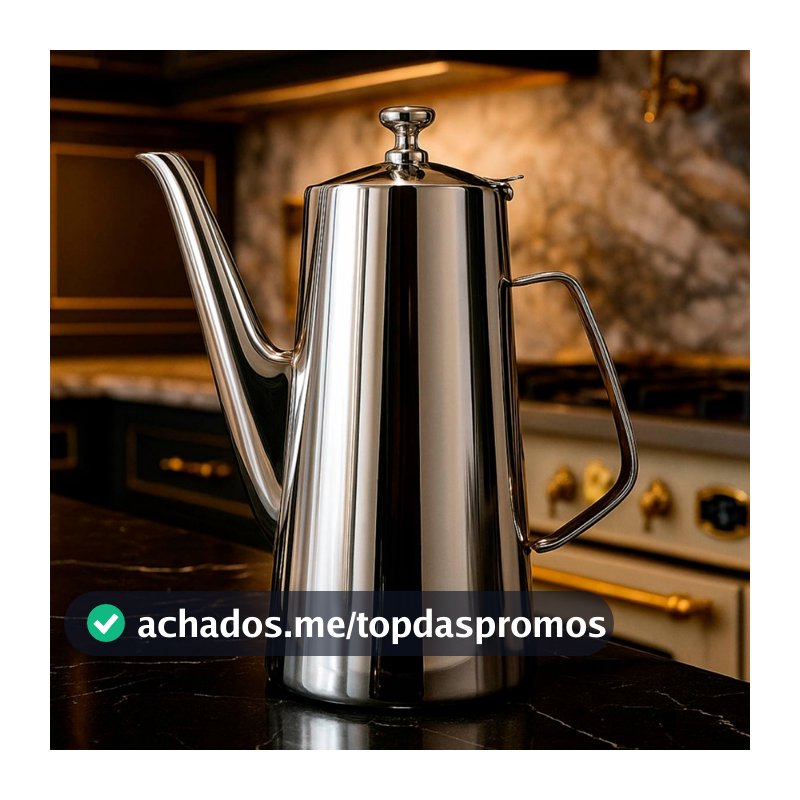 Bule Aço inox 1,5 litros Bico Longo - Chaleira com Tampa Aço Inoxidável 1500ML Café Chá Água Cozinha