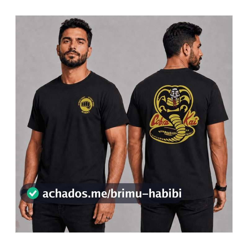 Camiseta Estampada Serie Cobra Kai Logo Karatê Kid Fight Camisa Cobra Kai, Camiseta Cobra Kai Envio Rapido.