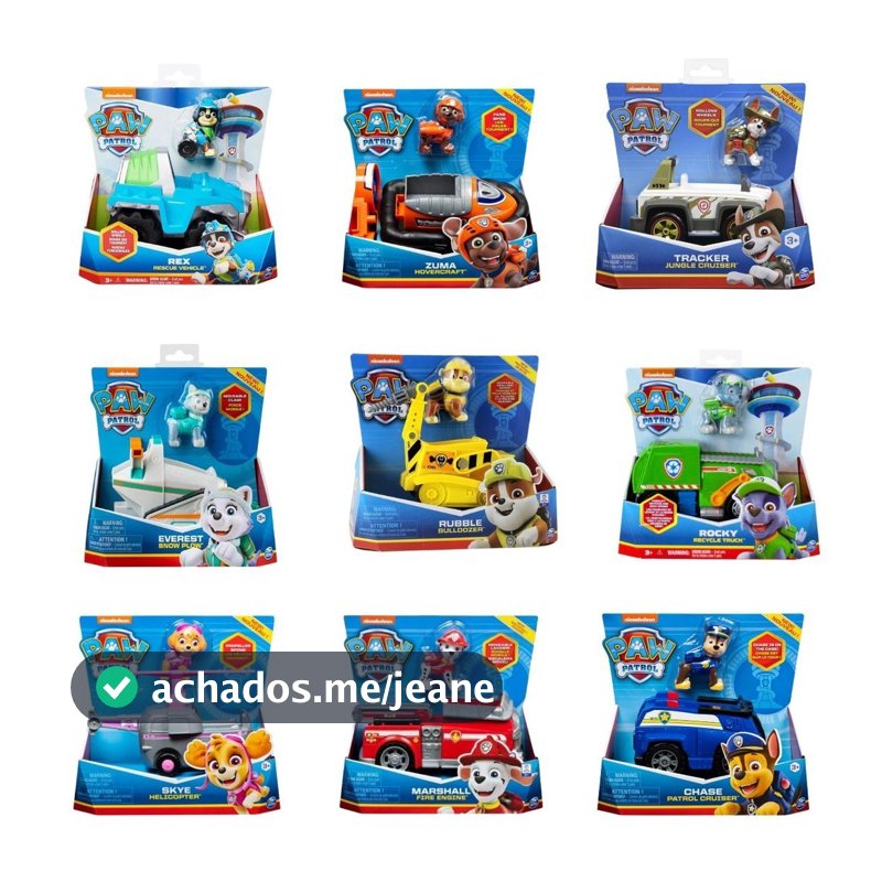 Veículo Sólido Infantil Patrulha Canina Brinquedos Boneco Sunny