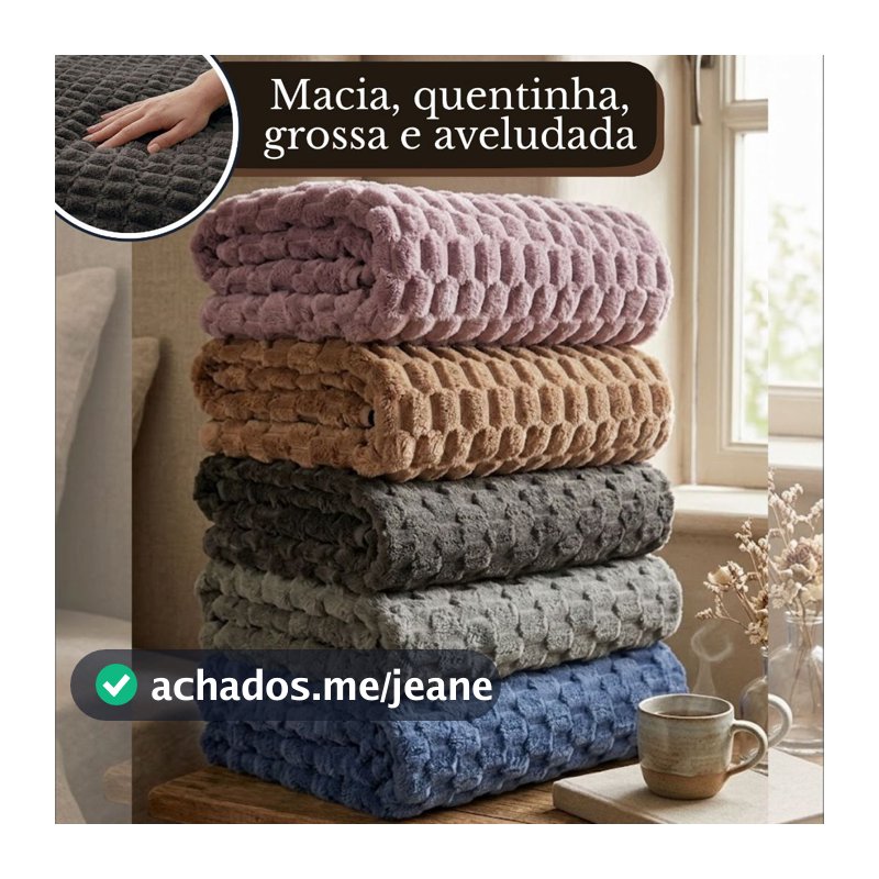 Manta Microfibra Casal Queen Grossa Macia Aveludada Cobertor Jacquard Soft Flanel Quentinha Conforto