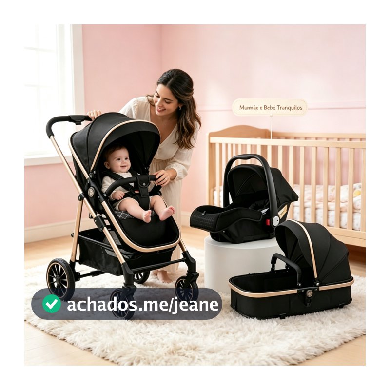 3-in-1 Baby Stroller Set with Detachable Moses Basket, Suitable for All Baby Stages