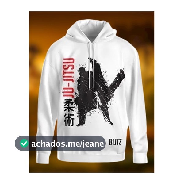 Blusa de Frio Flanelada Moletom com Capuz e Estampa Jiu-Jitsu Academia e Treino caminhada Casaco Confortável e Macio