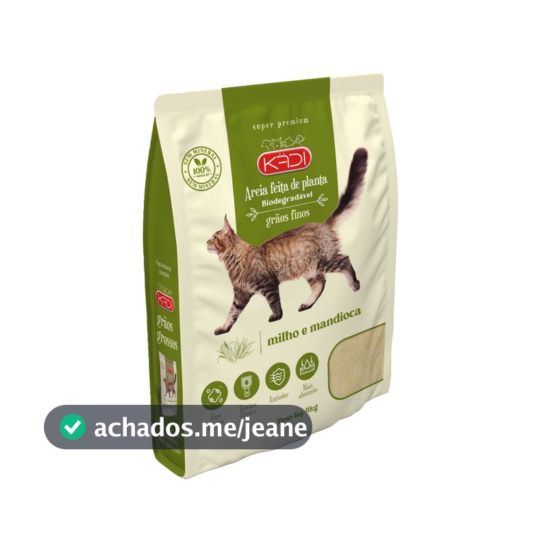 Areia Higiênica Biodegradável Para Gatos Grãos Finos 4kg