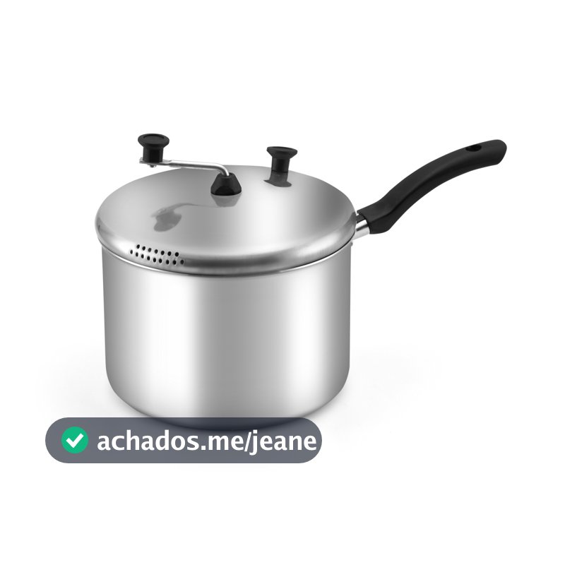 Pipoqueira De Aluminio Polido 20Cm 4L Nacional