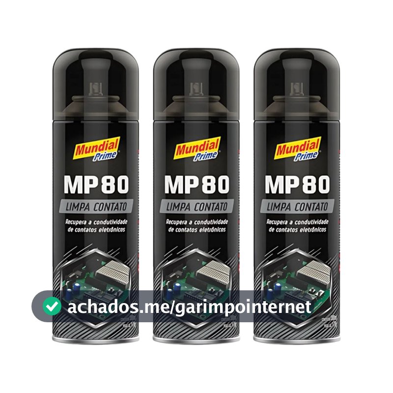 Kit 3 Limpa Contato Elétrico MP80 Spray 300mL Mundial Prime