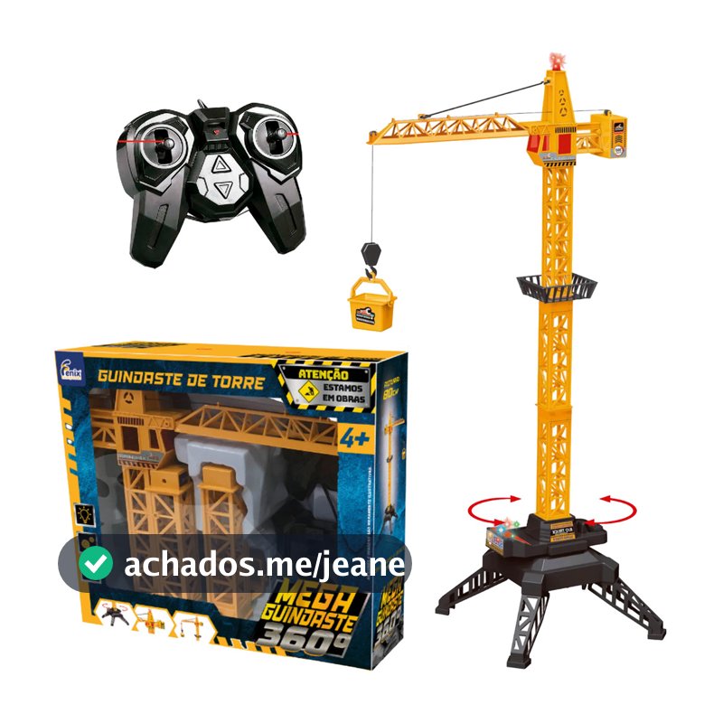 Guindaste De Brinquedo Com Controle Remoto 80Cm Miniatura Construção Realista - Fenix