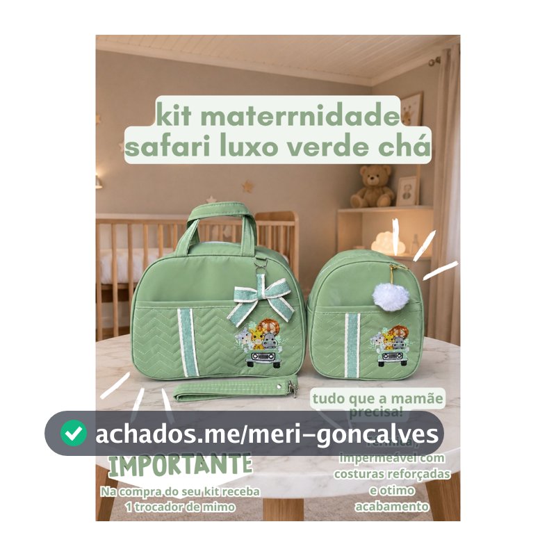 kit bolsa maternidade safari luxo 2peças