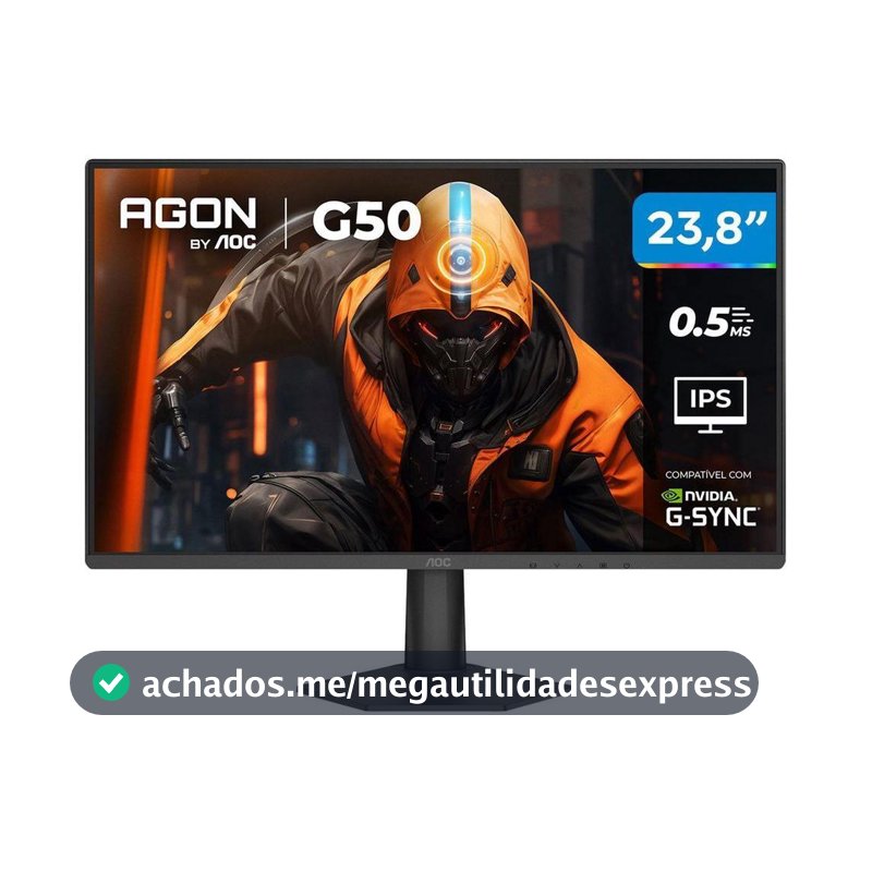 Monitor Gamer AOC 23,8" Full HD 144Hz Agon G50 IPS 0,5ms 24G50F/57 HDMI DisplayPort G-Sync