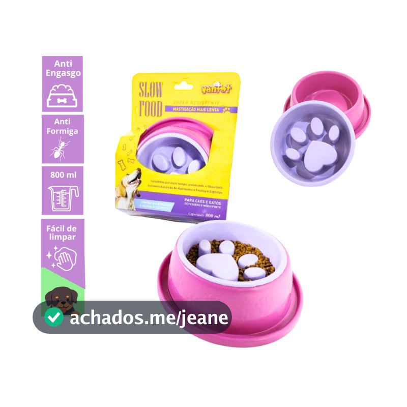 Comedouro Lento para Cães e Gatos Slow Food Cachorro Educativo Pet Anti Stress