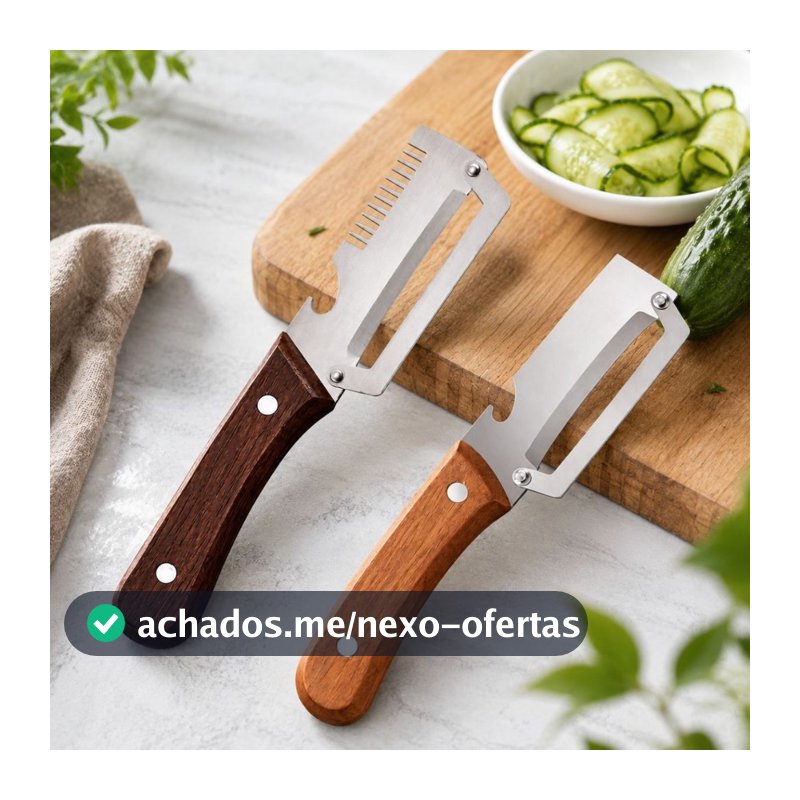 Descascador de Legumes com Lâmina de Aço Inoxidável 3 em 1