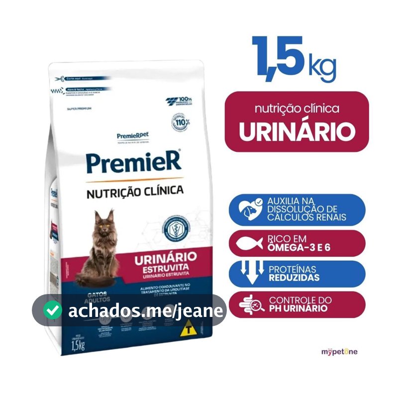 Ração Premier Pet Nutrição Clínica Gatos Urinário Estruvita - 1,5kg