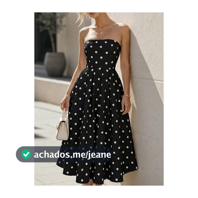 Vestido Feminino Longo Tomara Que Caia Poa Bolinha Lastex Soltinho Elegante
