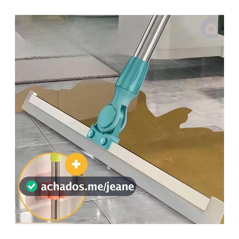 Rodo de Silicone Para Limpeza de Piso Vidros Com Gancho Secos e Molhados Uso Duplo Vassoura Mágica