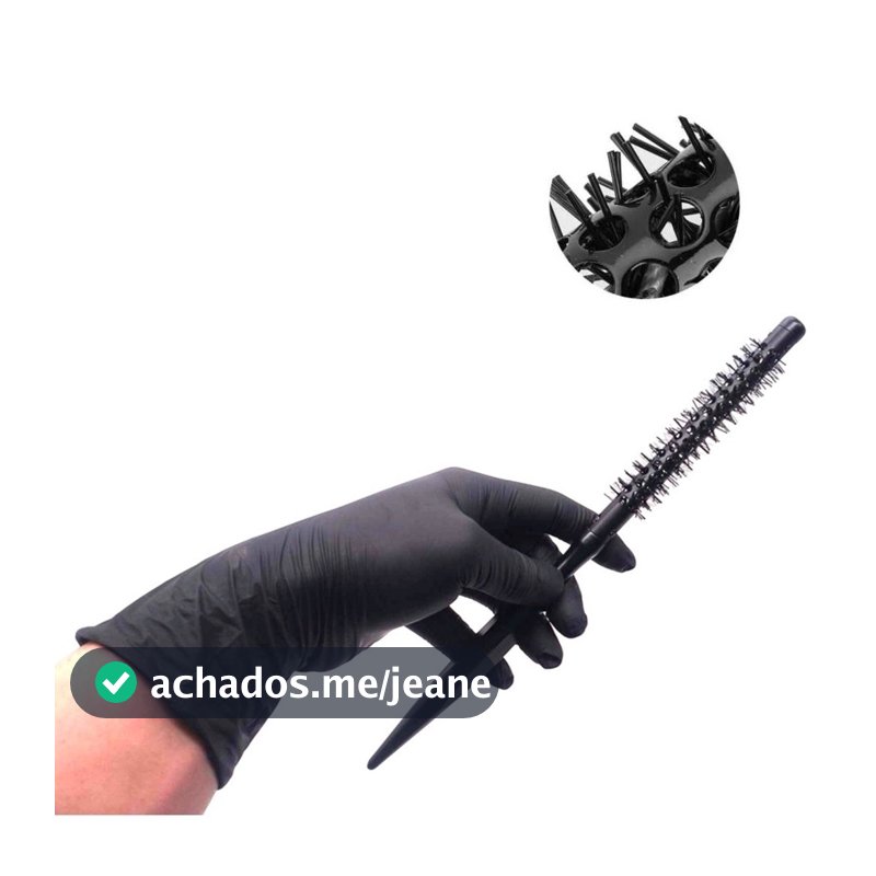 Escovinha Ultra Fina para Barbeiro Cerdas de Nylon Metalizada Térmica Escova Modeladora Barbeirinho