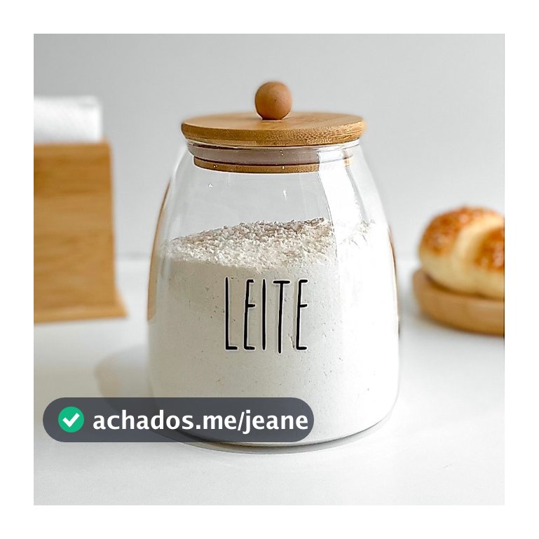 Pote Hermético Pote Bojudo de Leite em pó Pote de  Vidro para Cantinho de Café com Tampa Bambu 1 Litro