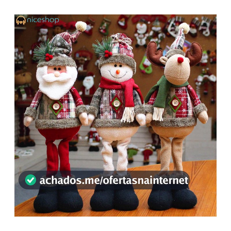 Conjunto Grande De Enfeites De Natal / Papai Noel / Boneco De Neve / Alce Para Decoração De Casa / Janela