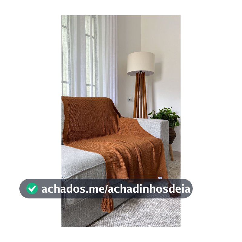 Peseira Manta Decorativa Pompom Sofá Sala Cama Luxo Tricot 150x90cm