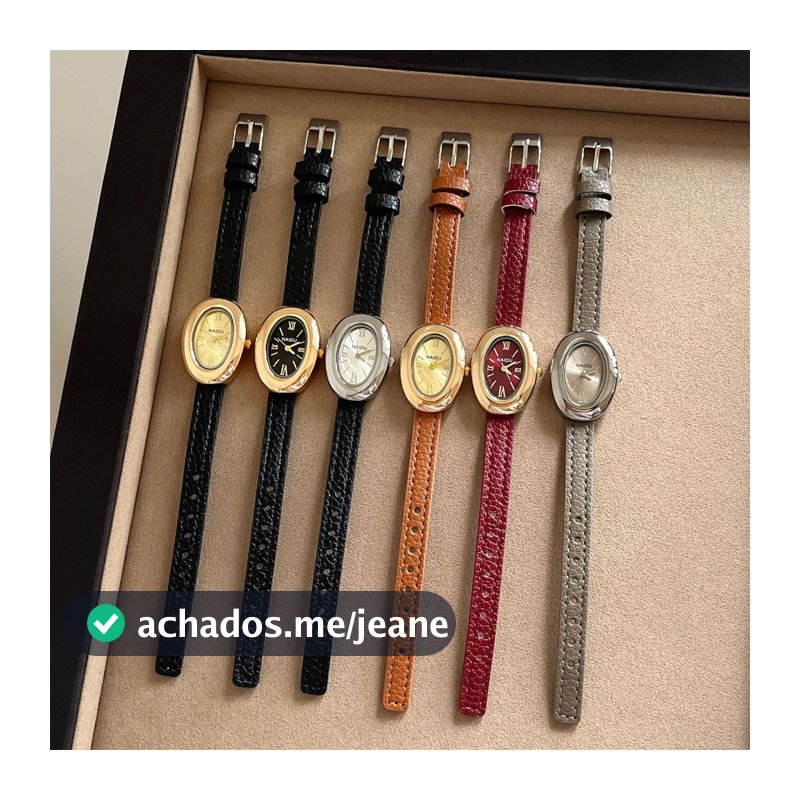Banheira Oval relógio romano francês pequeno relógio de ouro simples pequeno cinto requintado