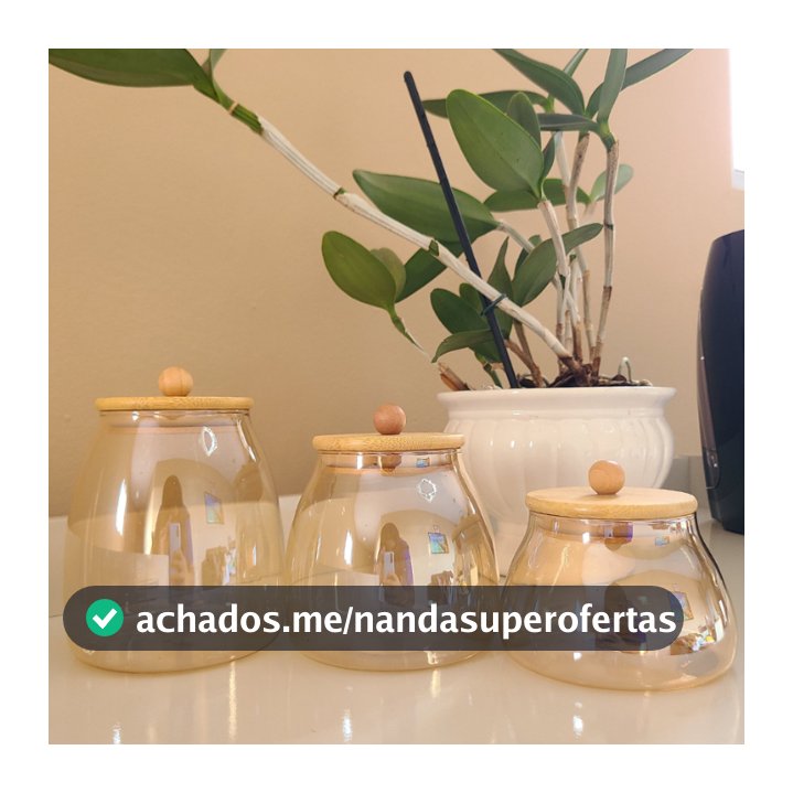 Kit Pote Dourado Vidro AMBAR BOLINHA porta tempero com tampa hermética de bambu para mantimentos PMG cozinha