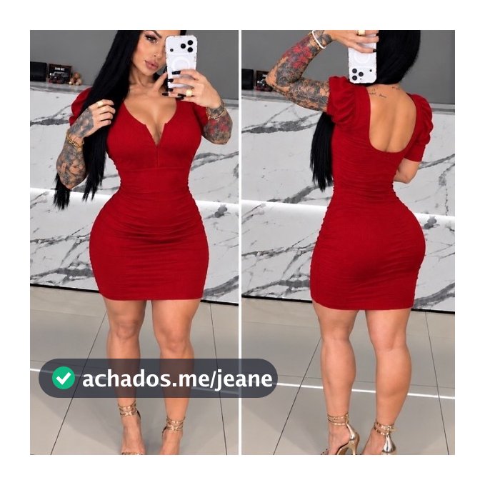 Vestido Feminino Ana Ruga Com Poderoso Aro de Metal Em V Valoriza o Decote Manga Princesa Bufante