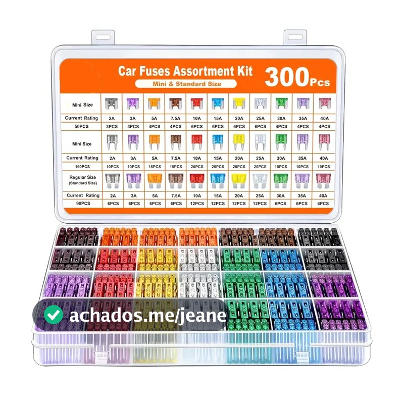 300Pcs Conjunto Sortido Perfil De Tamanho Médio Lâmina Fusível Carro Auto Caminhão 2-40A Com Caixa Clipe