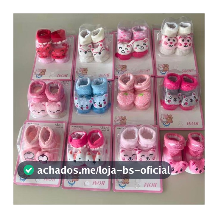 Kit 3 Pares Meia Bebê Antiderrapante 3D • Algodão Macio • 0-12 Meses • Unissex