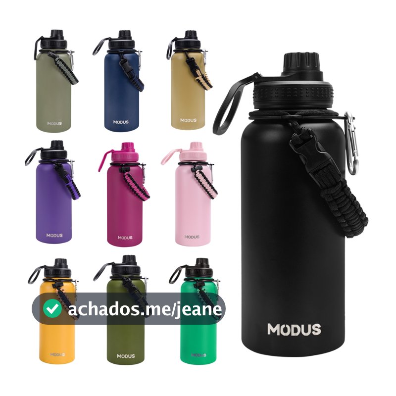 Garrafa Modus Térmica 1000ml Aço Inoxidável Com Alça Paracord Garrafa Térmica Café