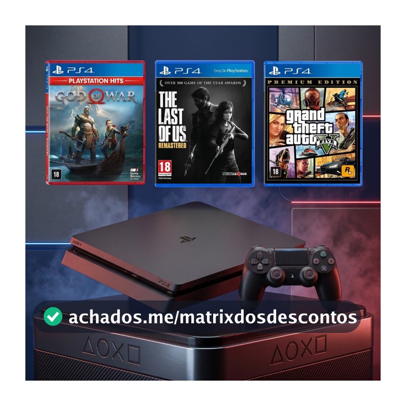 Ps4 Playstation 4 Completo Semi Novo Play Videogame Usado 500GB  + 1 Controle Original + GTA V