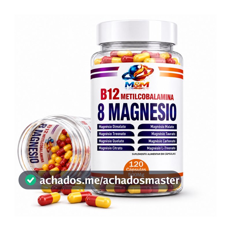 Metilcobalamina B12 + 8 Magnesio 120 OU 60 Capsulas QUELATO | DIMALATO | L-TREONATO | BISGLICINATO