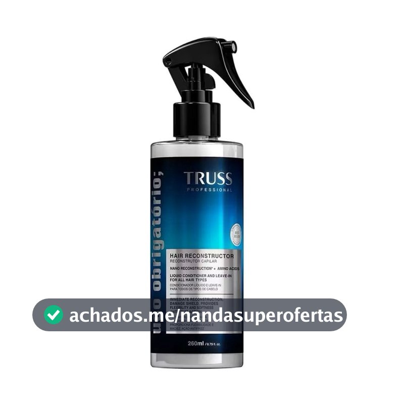 Truss Uso Obrigatório Leave-in Reconstrutor 260ml | Proteção Térmica, Brilho e Reparação Imediata
