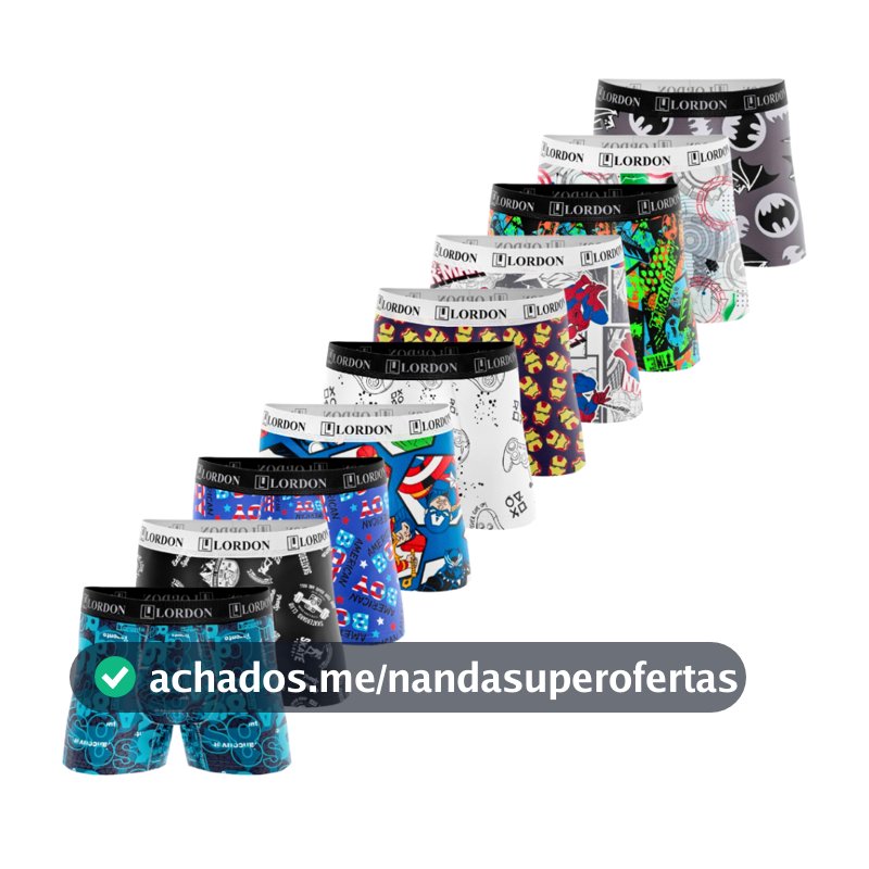 Kit 10 Cuecas Boxer Box Infantil Juvenil Menino Estampada