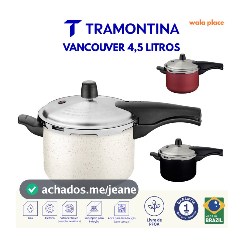 Panela De Pressão 4,5 Litros Vancouver Tramontina