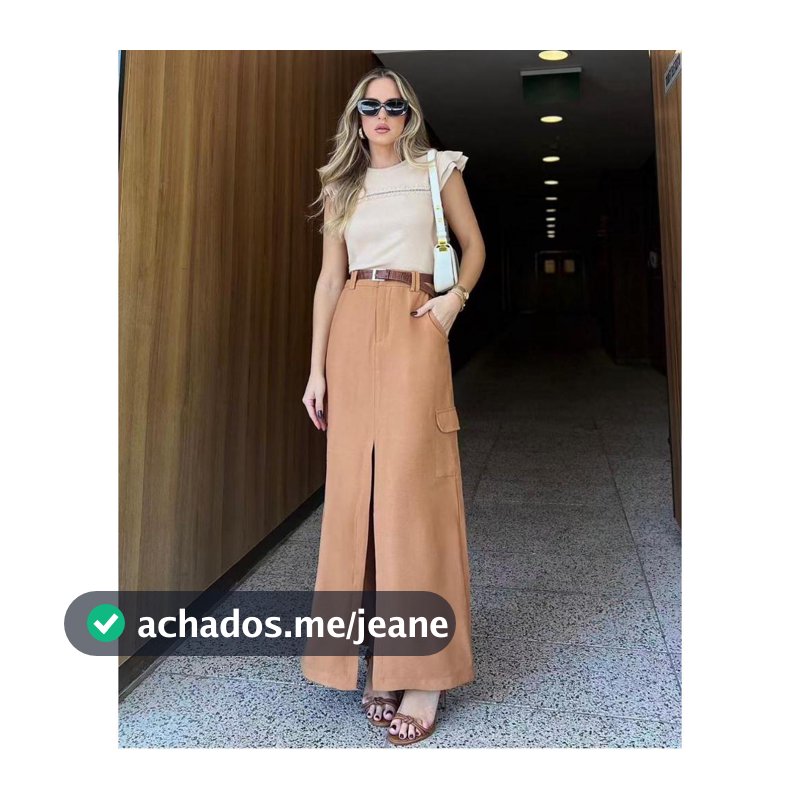 YAN FASHION Cargo Alfaiataria Saia Longa Fenda Frontal Cintura Alta Elegante