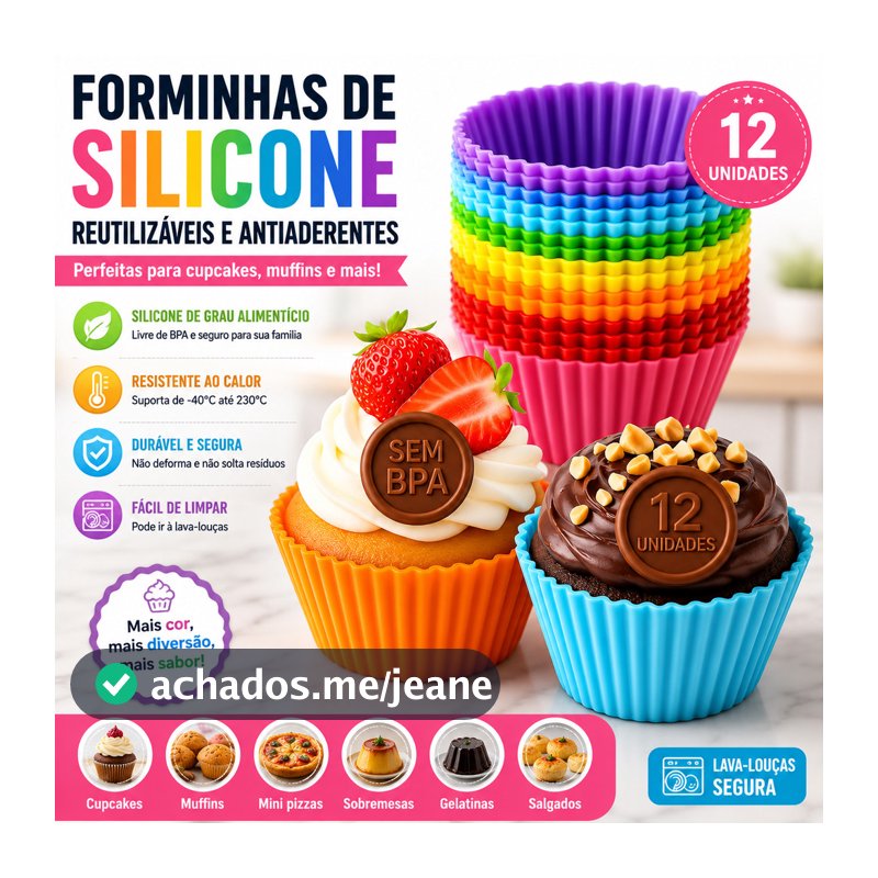 Kit 12/24/36 Forminhas Silicone Cupcake Empadinha Air Fryer